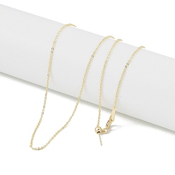 Настоящее золото 18K Латунные кабельные цепи ожерелья, реальный 18 k позолоченный, 19.09 дюйм (48.5 см), Кулон : 5.7x3.8x3.4 мм