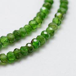 Diopside Natural Diopsidel Beads Strands, Faceted, Rondelle, 2x3mm, Hole: 1mm, about: 191pcs/strand, 16.35 inch(39cm)