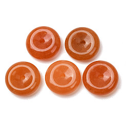 Red Aventurine Natural Red Aventurine Peace Donut Pendants, Pi Disc Charms, 15x5mm, Hole: 2mm