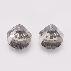 Сатин K 9 подвески из стеклянного горного хрусталя, имитация австрийский хрусталь, граненые, оболочка, атлас, 28x28x11 мм, отверстие : 1.6 мм