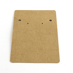 Camel Rectangle Shape Cardboard Earring Display Cards, Camel, 100x65x0.5mm