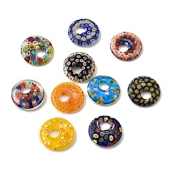 (52) Непрозрачная лаванда Стекло ручной работы тысячецветник бисера, пончик / пи-диск, разноцветные, 19.5~20x3.8~5.2 мм, отверстие : 6 мм