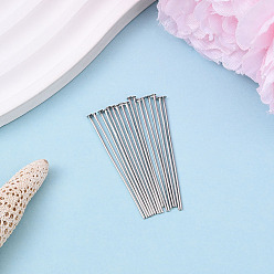 Платинированный Латунные шпильки с плоской головкой, без никеля , Реальная платина, 40x0.7 мм, Руководитель: 2 mm