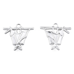 Нержавеющая Сталь Цвет Не тускнеющие 201 подвески из нержавеющей стали, летучая мышь, цвет нержавеющей стали, 23x25x2.5 мм, отверстие : 2.5 мм