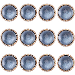 Шифер Серый 12шт. пуговицы из АБС-пластика, с выводами светло-золотой тон сплава, 1-луночное, полукруглый, шифер серый, 25x16 мм, отверстие : 2 мм