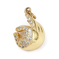 Настоящее золото 18K Латунные микро проложить кубического циркония подвески, ок жест, с целью перехода в кольце, без кадмия и без свинца, стойки покрытие, долговечный, реальный 18 k позолоченный, 17x9x11 мм, отверстие : 3 мм
