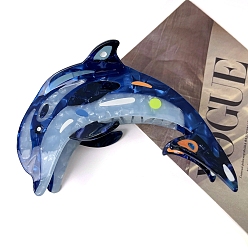 Dolphin Заколки для волос в виде когтей акулы из ацетата целлюлозы (смолы), аксессуары для волос для женщин девушка, дельфин, 120x80 мм