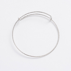 Platino Fabricación de brazalete de hierro ajustable, textura, Platino, 2-3/8 pulgada (6.2 cm)