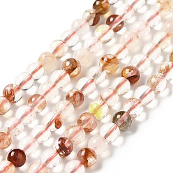 Ferruginous Quartz Natural Red Hematoid Quartz/Ferruginous Quartz Beads Strands, Fire Quartz, Round, 4.5~5mm, Hole: 0.8mm, about 88~89pcs/strand, 15.43''(39.2cm)