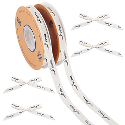 Кукурузный Шелк 30 ярдов хлопчатобумажной ленты, плоский узор со словом «спасибо», цвет колоса кукурузы, 1/2 дюйм (12.5~13 мм) шириной, около 30.00 ярдов (27.43 м) / рулон