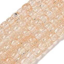 Белый Навахо Прозрачная краска-распылитель с трещинами стеклянные бусины нити, колонка, навахо белый, 8x6 мм, отверстие : 1.2 мм, около 65 шт / нитка, 15.55'' (39.5 см)