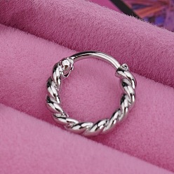 Нержавеющая Сталь Цвет 316l Кольца для носа из нержавеющей стали, цвет нержавеющей стали, 8 мм, штифты : 1.2 мм