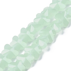 Бледно-Зеленый Стеклянные бусины, имитация нефрита , бабочка, граненые, бледно-зеленый, 8x10x5.5 мм, отверстие : 0.9 мм, около 55 шт / нитка, 15.47 дюйм (39.3 см)