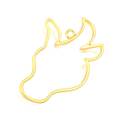 Taurus Zinc Alloy Open Back Bezel Pendants, For DIY UV Resin, Epoxy Resin, Pressed Flower Jewelry, Twelve Constellations, Golden, Taurus, 51x32x2.5mm, Hole: 2mm