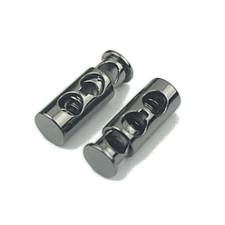 Metallgrau Kordelschlösser aus Legierung, Kleidung Dekoration Accessoire, Kolumne, Metallgrau, 30x12 mm