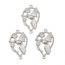 Нержавеющая Сталь Цвет Устойчивы к потускнению 304 соединители из нержавеющей стали, слеза с птицей, цвет нержавеющей стали, 33.5x18.5x1.5 мм, отверстие : 1.6 мм