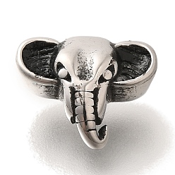 Античное Серебро 304 из нержавеющей стали бусы, слон, античное серебро, 10x12x5.5 мм, отверстие : 1.8 мм