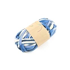 Stahlblau Polyester-Stoffgarn, zum Handstricken mit dickem Faden, Garn häkeln, Stahlblau, 2.2 mm, ca. 38.28 Yards (35 m)/Knüll