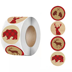 (52) Непрозрачная лаванда 500 шт. рождественские тематические круглые наклейки, самоклеющиеся наклейки, для украшения своими руками, разноцветные, 55x28 мм