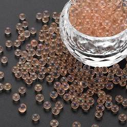 Marrón arenoso Bricolaje 3 d clavo de la decoración del arte mini granos de cristal, diminutas cuentas de uñas caviar, color de ab chapado, rondo, arena marrón, 3.5 mm, sobre 450 g / bolsa