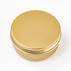 Golden Round Aluminium Tin Cans, Aluminium Jar, Storage Containers for Cosmetic, Candles, Candies, with Screw Top Lid, Golden, 5.7x2.7cm, Capacity: 50ml(1.69 fl. oz)