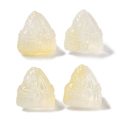 Светло-желтый Краски для выпечки стеклянные бусины, треугольный цзунцзы, светло-желтый, 15.5~16x15x14 мм, отверстие : 1.2 мм