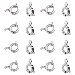 Stainless Steel Color 304 Stainless Steel Smooth Surface Spring Ring Clasps, Stainless Steel Color, 9x7x1.7mm, Hole: 1.5mm, 30pcs/box