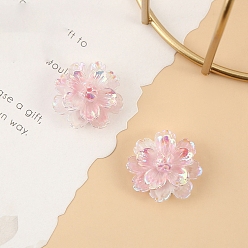 Лавандовый румянец Светящиеся цветочные кабошоны из смолы, светится в темноте, лавандовый румянец, 25 мм, 10 шт / комплект