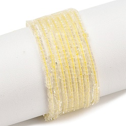 Лимонный Нефрит Натуральные нефритовые бусины, цвет лимона , квадратный, 1.5x1.5x1~1.5 мм, отверстие : 0.5 мм, около 344 шт / нитка, 14.96'' (38 см)