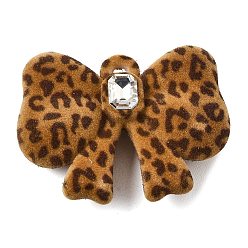 Bowknot Большие подвески из бархатистого акрила, рисунок для леопарда, бантом прелести, 44x59.5x16 мм, отверстие : 4 мм