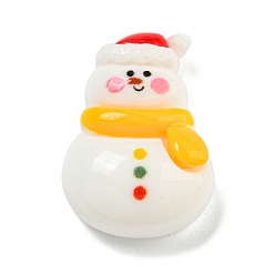 Снеговик Рождественские кабошоны из непрозрачной смолы для декодирования, снеговик, 26.5x28.5x9.5 мм