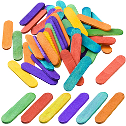 (52) Непрозрачная лаванда 10 наборы деревянных палочек для поделок, палочки от мороженого, разноцветные, 40x9.5x2 мм