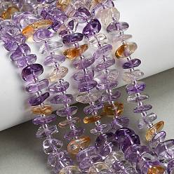 Аметрин Природные Аметрин бисер нитей, самородки, с бисером, класс А, 9~12x9~12x3.5~5 мм, отверстие : 0.8 мм, около 63~65 шт / нитка, 14.76''~15.35'' (37.5~39 см)