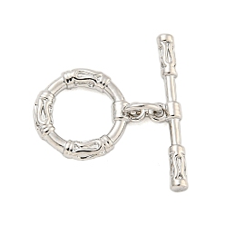 Платина Латуни Переключить застежками, без кадмия, без никеля и без свинца, кольцо, платина, Кольцо: 15x12.5x2.5 mm, отверстие : 1 мм, бар: 21.5x4.5x2.5 mm, отверстие : 1 мм