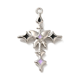 Платина Акриловые подвески краскораспылительные, крестик, платина, 30x20x3.5 мм, отверстие : 1.5 мм