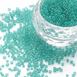 Средний Бирюзовый Сделай сам украшения для ногтей мини стеклянные бусины, крошечные шарики ногтей икрой, с покрытием AB цвета, круглые, без отверстия , средне бирюзовый, 2 мм, о 450 г / мешок