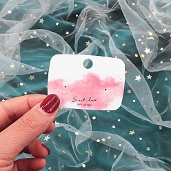 Pink 100карточки для демонстрации ювелирных изделий на бумаге с облачной печатью, для показа сережек, прямоугольные, розовые, 3.9x5.4 см