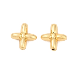 Настоящее золото 18K Латунные бусины, без кадмия, без никеля и без свинца, крестик, реальный 18 k позолоченный, 9x8.5x3.5 мм, отверстие : 0.8 мм