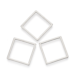 Нержавеющая Сталь Цвет Устойчивы к потускнению 304 соединительные кольца из нержавеющей стали, квадратный, цвет нержавеющей стали, 20x20x1 мм, внутренней меры: 17.5x17.5 мм
