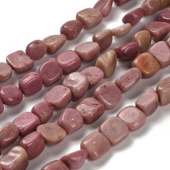 Родонит Природные родонит бисер нитей, самородки, упавший камень, 7~13x4.5~10x4.5~10 мм, отверстие : 1.2 мм, около 44~46 шт / нитка, 15.08~16.14 дюйм (38.3~41 см)