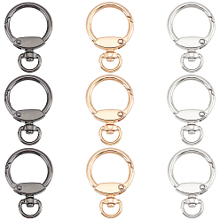 (52) Непрозрачная лаванда 18шт. 3 цвета цинковый сплав поворотные застежки, поворотный карабин-лобстер, кольцо, разноцветные, 48.5x34.5x11 мм, отверстие : 10x14 мм, 6 шт / цвет