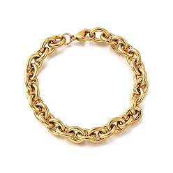 Золотой 304 женские браслеты-цепочки из нержавеющей стали, золотые, 8-1/8 дюйм (20.5 см).