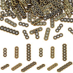 Античное Золото 240 шт. 3 стили тибетские литые распорки, прямоугольные, античное золото , 10.5~20x4.3~5 мм, отверстие : 1~1.5 мм, 80 шт / стиль