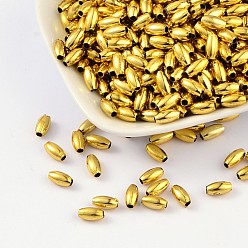 с Золотистым Покрытием Покрытие пластиковые акриловые рисовые шарики, с золотым покрытием, 8x4 мм, Отверстие : 1.5 мм , около 8333 шт / 500 г