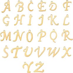 Golden 304 Edelstahl Reize, Laserschnitt, Alphabet, golden, 52 Stück / Karton