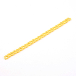 Золотистый Витая цепочка из непрозрачного акрила, Снаряженная цепь, цепи с быстрыми ссылками, несварные, золотые, 13.5x10x2.5 мм, 39.37 дюйм (1 м) / прядь