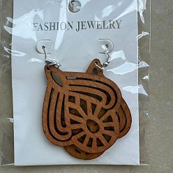 Teardrop Серьги-подвески из сплава дерева, платина, слеза, 60 мм