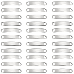 Нержавеющая Сталь Цвет 40шт. 201 звенья/соединители из нержавеющей стали, изогнутые овальные, штамповка пустой метки, не тускнеет, цвет нержавеющей стали, 42x8x1 мм, отверстие : 5 мм