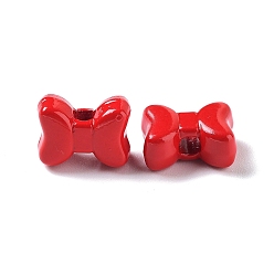Crimson Spray Painted Alloy Beads, Bowknot, Crimson, 7.5x9.5x4.5mm, Hole: 2mm
