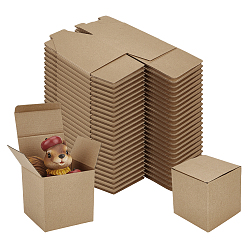 пшеница Почтовые ящики из крафт-бумаги, квадратный, цвет пшеницы, 10x10x10.3 см